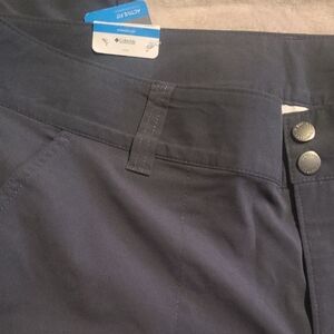 Columbia Navy Active Fit Pants with Double Snap Waist
